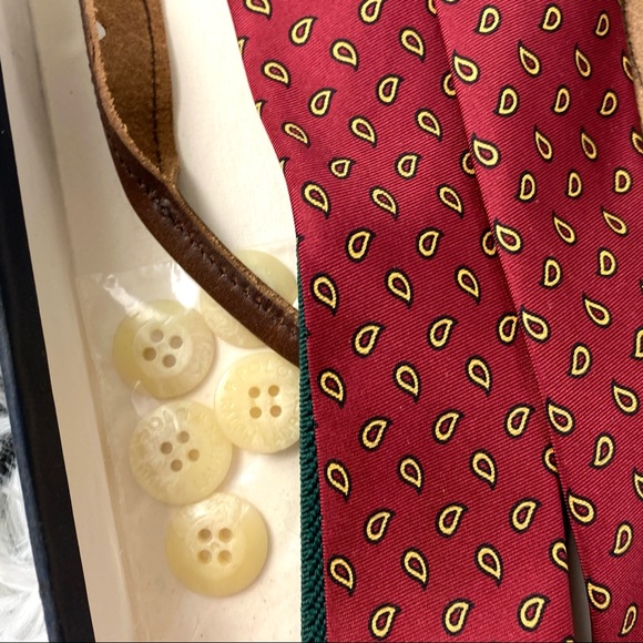 NWT Polo Ralph Lauren Silk & Leather Suspenders - Picture 6 of 10